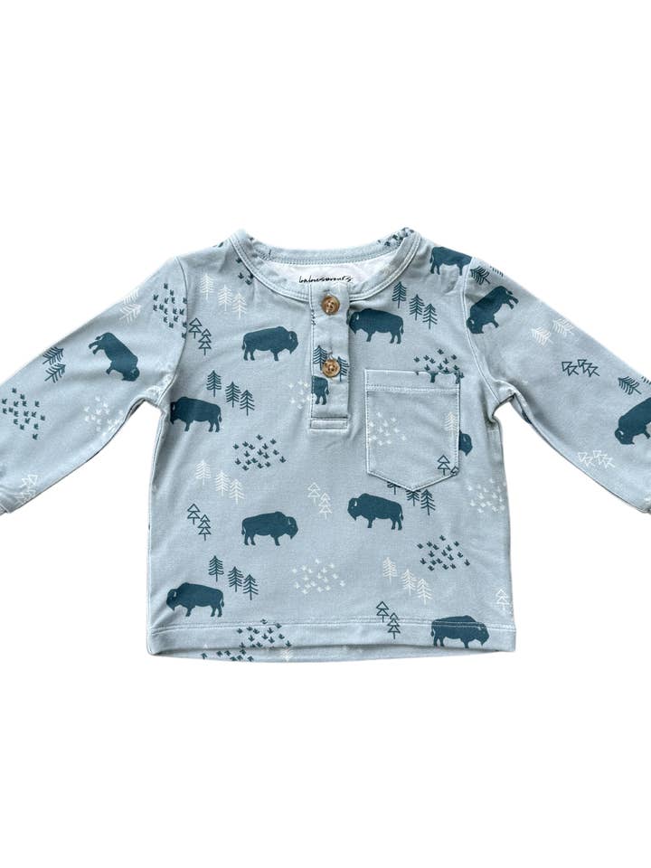 babysprouts clothing company - Wholesale T-Shirt - Kids - Boy's Long Sleeve Henley Shirt