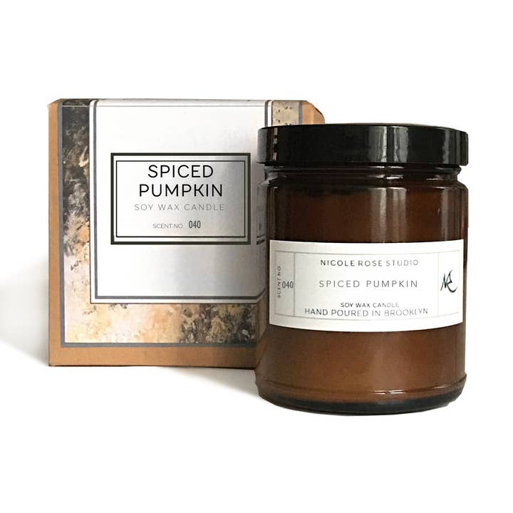 Spiced Pumpkin Soy Wax Candle for wholesale by Nicole Rose Studio