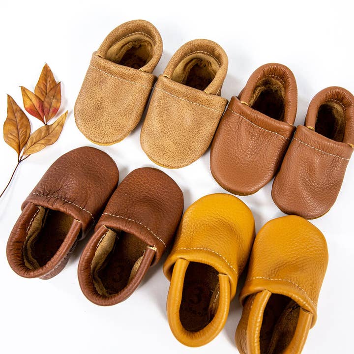 Sahara, Sienna, Chestnut, Honey LOAFERS Leather Shoes Baby and Toddler for wholesale by Starry Knight Design
