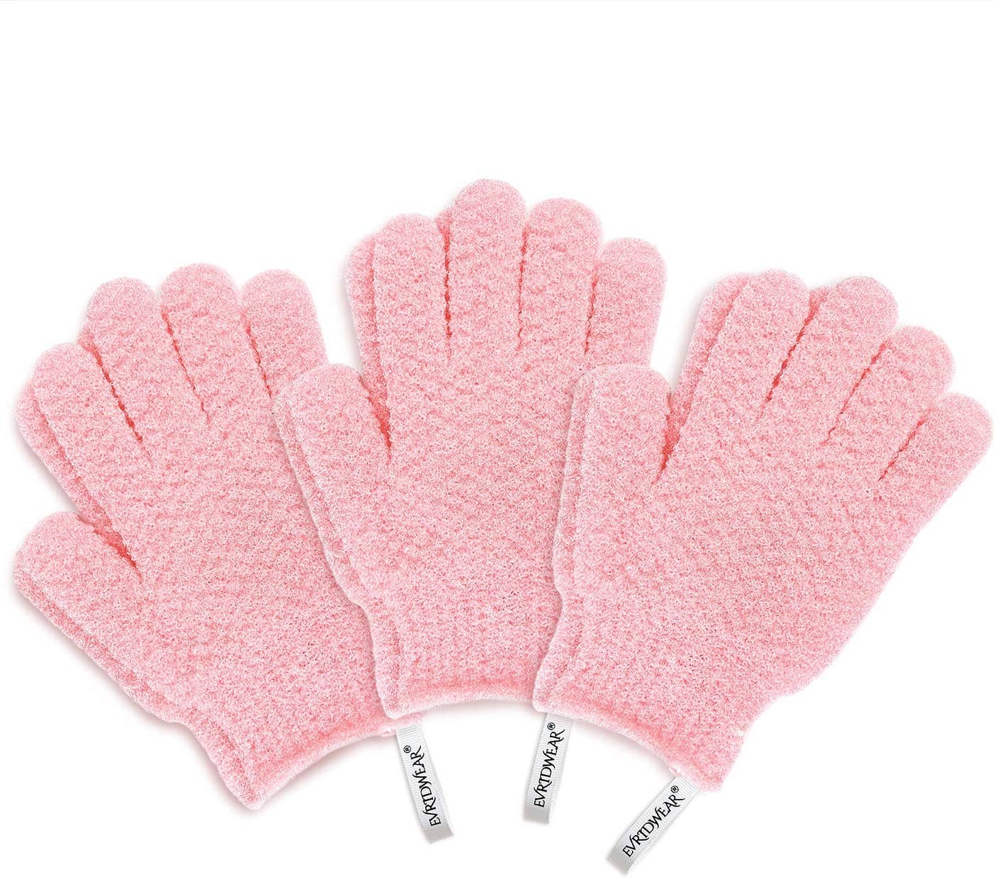 EvridWear - Wholesale Exfoliating Gloves/Mitts - Evridwear Exfoliating Bath Gloves for Shower Spa, Full Finger, Pink Series10