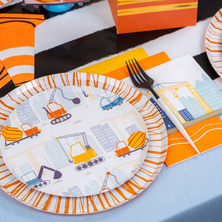 Gatherings by Curated Paperie - Wholesale Disposable Plate - CONS25-DP2- Construction Dessert Plates6