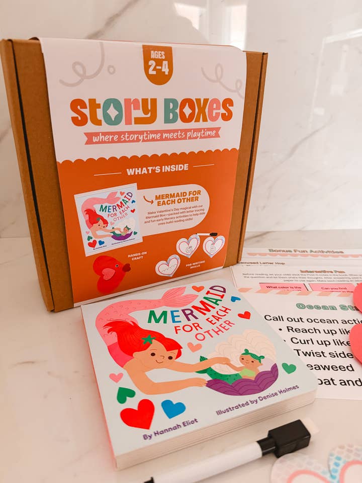 Mermaid Valentine Story Box for Toddlers (Ages 2–4) | Mermaid for Each Other for wholesale by Story Boxes