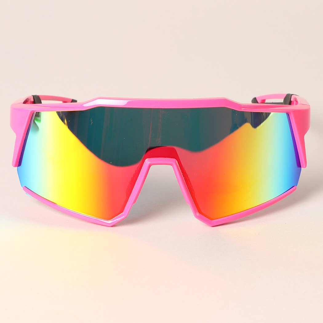 Solid Color Frame Tinted Lenses Sport Sunglasses for wholesale on Faire4