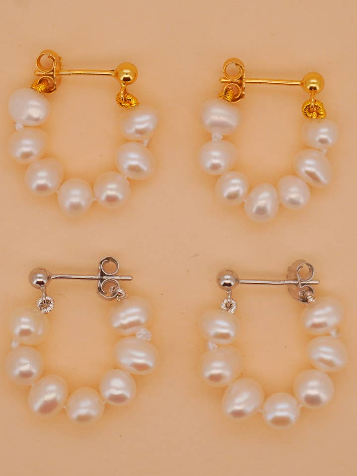 Pearl Ear Jacket Earrings for wholesale by Paulina Otero