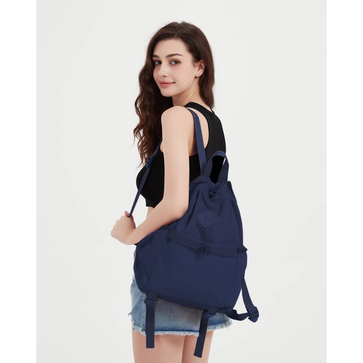 wandf - Vente Sac à cordon de serrage – unisexe - Sac à dos de sport avec cordon de serrage et sangle pour tapis de yoga2