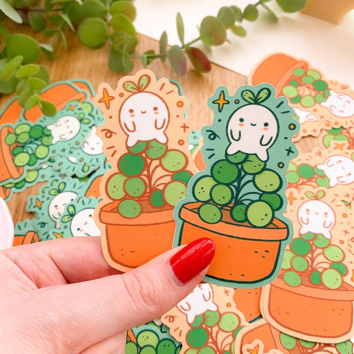 Plant Meebloo - matte vinylsticker voor wholesale door Laurel Mae Art