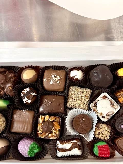 Assorted Box of Chocolate Bon Bons for wholesale by Just A Taste Confections