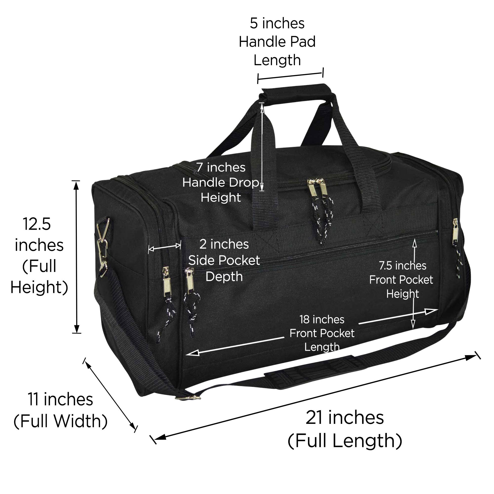 Dalix - Wholesale Weekender Bag - Unisex - DALIX 21" Blank Sports Duffle Bag Gym Bag Travel Duffel4