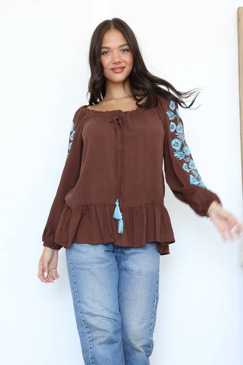 Nostalgia - Vendita all'ingrosso Camicetta - Donna - BLUSA CON MANICHE RICAMATE E2W19-ASIS6