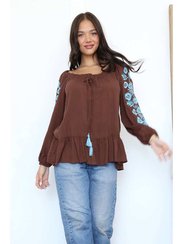 Nostalgia – Engroshandel Bluse - Dame – E2W19-ASIS BRODEREDE ÆRMER BLUSE6