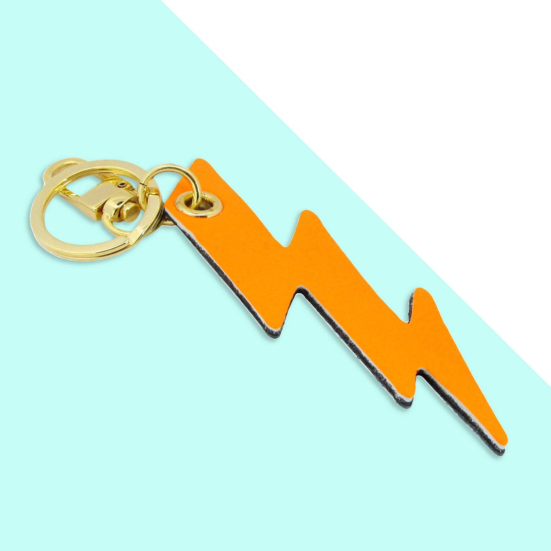 'Alkemest - Wholesale Keychain - Unisex - Neon Leather Lightning Bolt Key Ring / Bag Charms: 3 Colours11