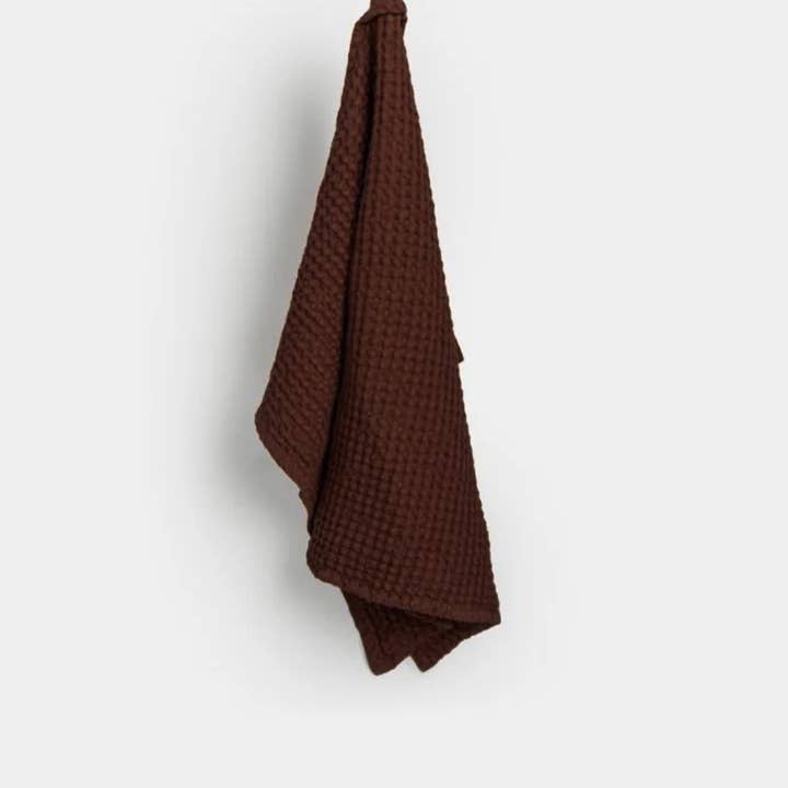 MagicLinen - Wholesale Tea Towel - Waffle Kitchen Towel in Dark Chocolate | Dish towel