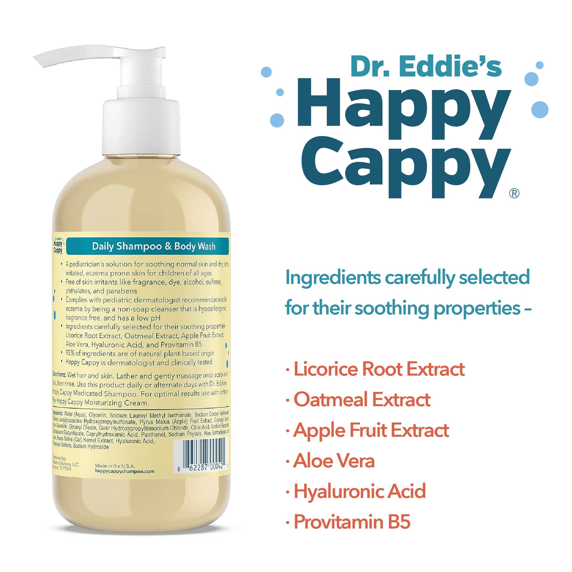 Happy Cappy - Wholesale 2-in-1 Shampoo & Body Wash - Baby - Happy Cappy Dry Skin and Eczema Shampoo & Body Wash - 8 oz1