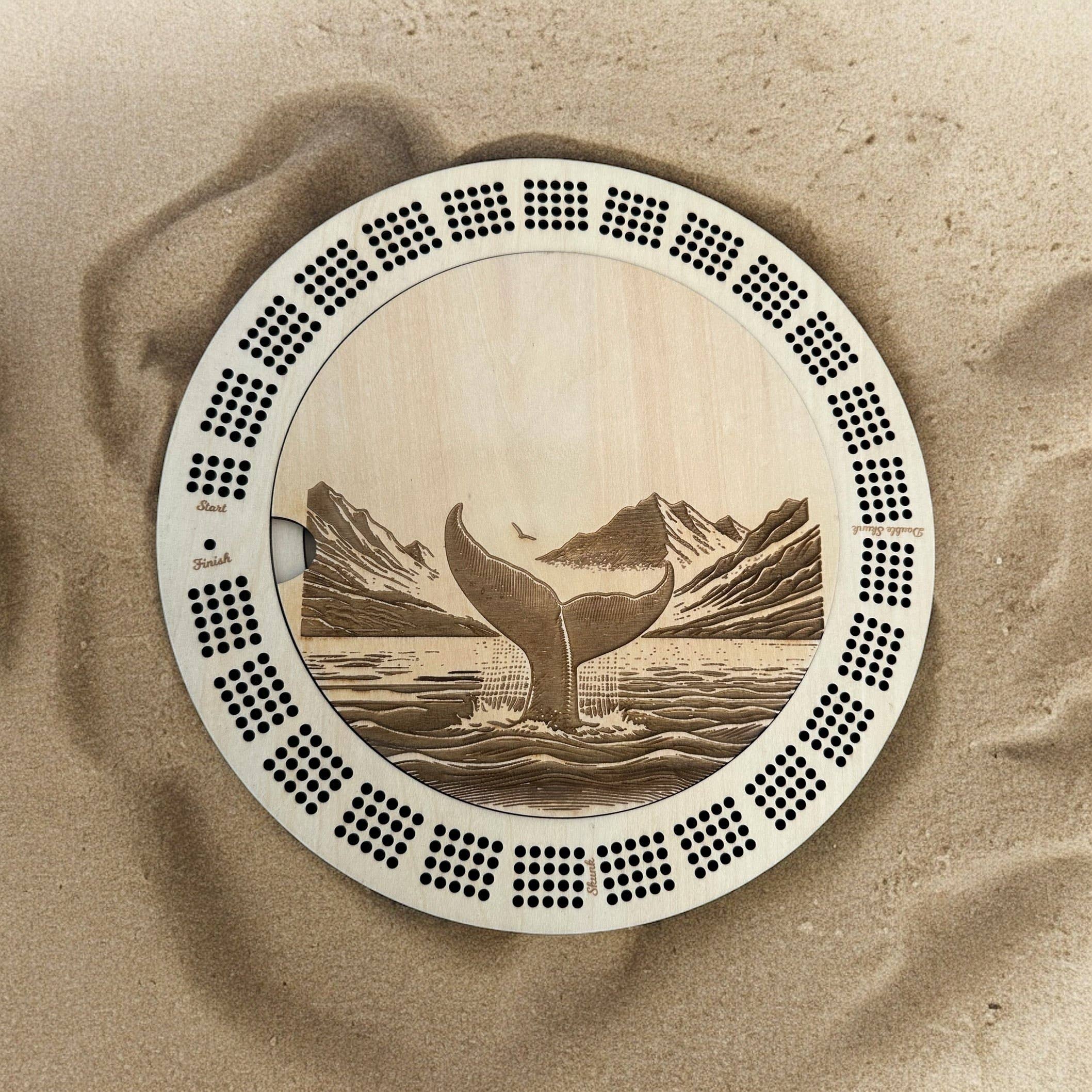MT ENGRAVED - Vente Jeux de société - Planche à cribbage Whale Tail