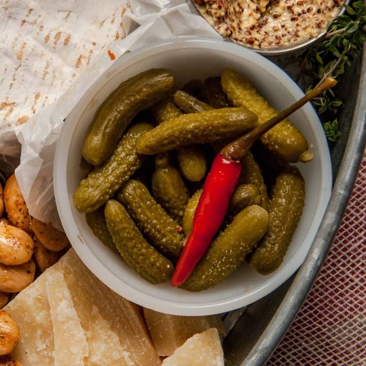 Three Little Pigs - Wholesale Pickled Vegetables - Cornichons Piquants - "Spicy"