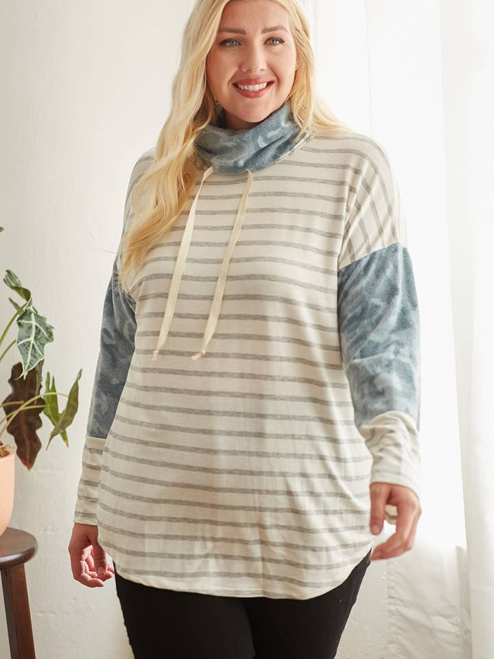 LMT1924PL-PLUS STØRRELSE doven onsdag camo sweater for engroshandel hos lovely melody