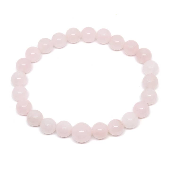 Rose Quartz Beaded Bracelet - Wrist Mala - 8mm for wholesale by Namu Baru Inc.