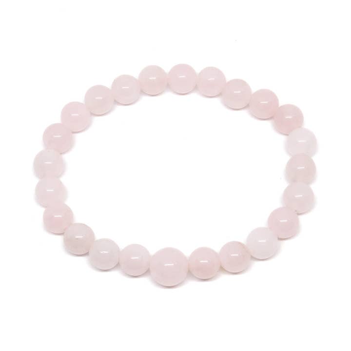 Rose Quartz Beaded Bracelet - Wrist Mala - 8mm 6pk for wholesale by Namu Baru Inc.