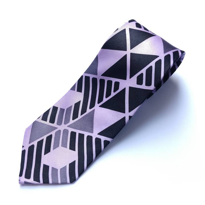 Cravatta in seta Dinsi Okondor - disegno Vinoti per la vendita all'ingrosso da parte di Dinsi Okondor