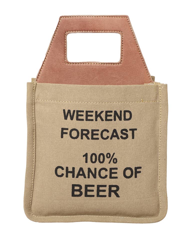 WEEKENDVOORSPELLING Bier Up-Cycled Canvas Tas voor wholesale door Mona B.