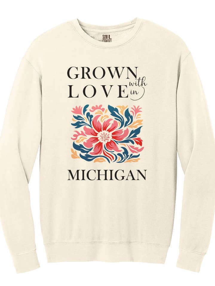 Michigan Matisse Floral Sweatshirt for wholesale by Soil Comforts