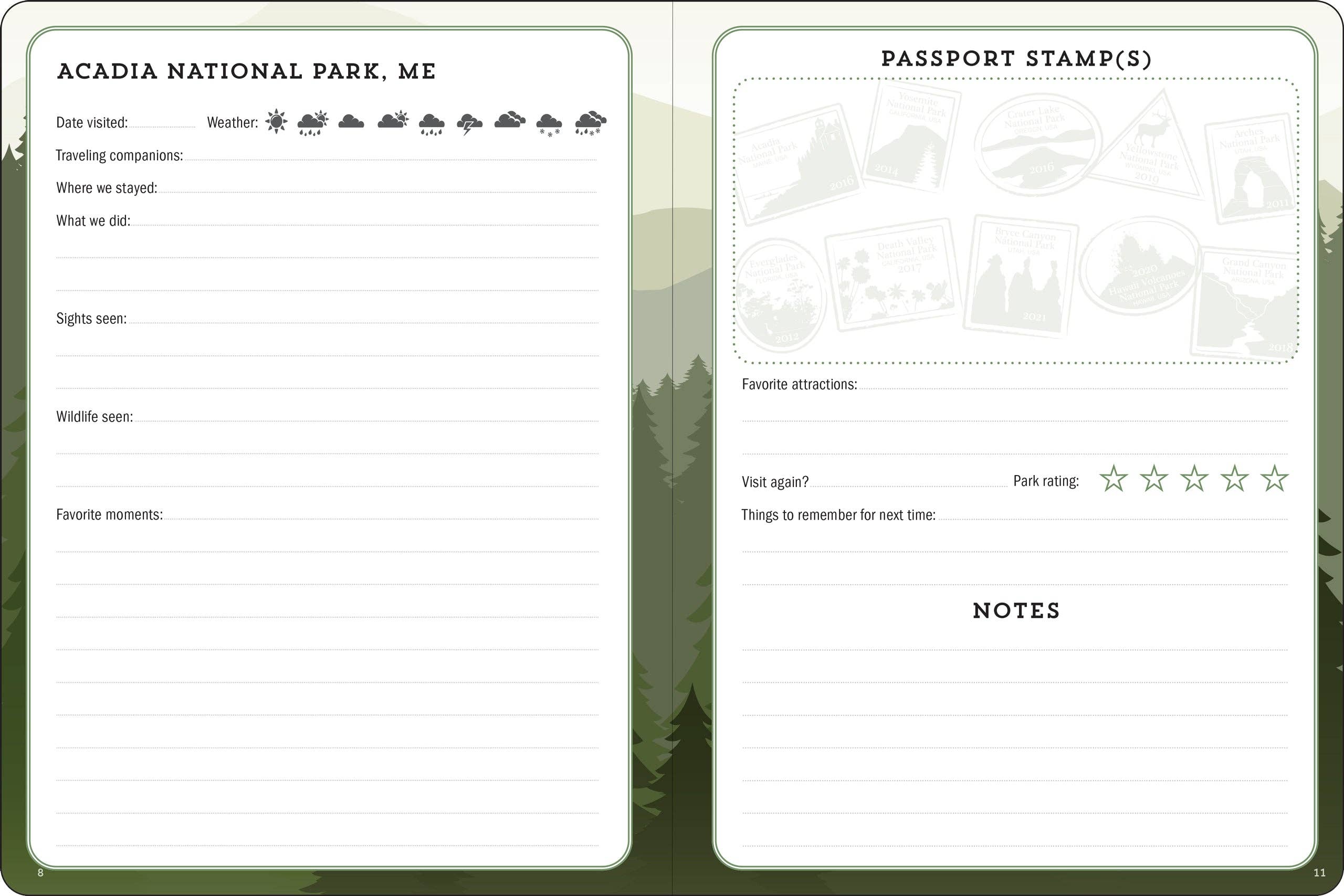 Peter Pauper Press - Wholesale Journal/Diary - USA National Parks Journal & Passport Stamp Book3