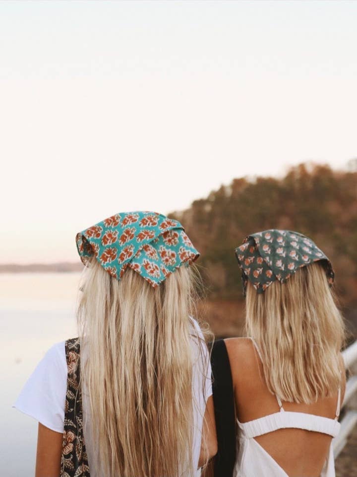 Bandana con stampa a blocchi per la vendita all'ingrosso da parte di Erin Made