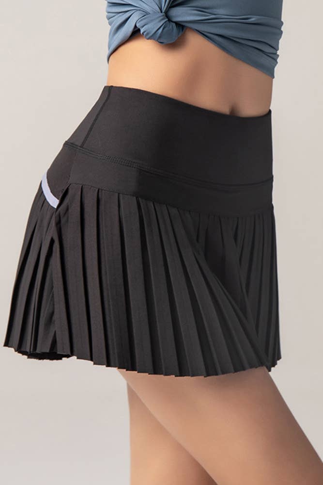 UNISHE - Wholesale Athletic Shorts - Women's - Solid Pleated Running Athletic Shorts BTMW2543