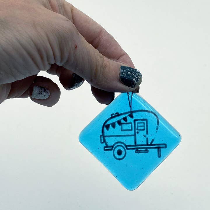 Camper Single Sun Catcher for wholesale by Kiku Handmade | Contemporary Fused Glass Home Goods