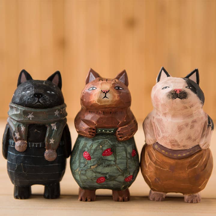 Gohobi (We cover U.S. import duties) - Venta al por mayor Figura decorativa - Adorno grande de gato de madera artesanal Gohobi12
