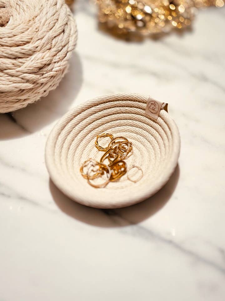 The Mini - Handcrafted Mini Cotton Rope Bowl for wholesale by 12 Loaves