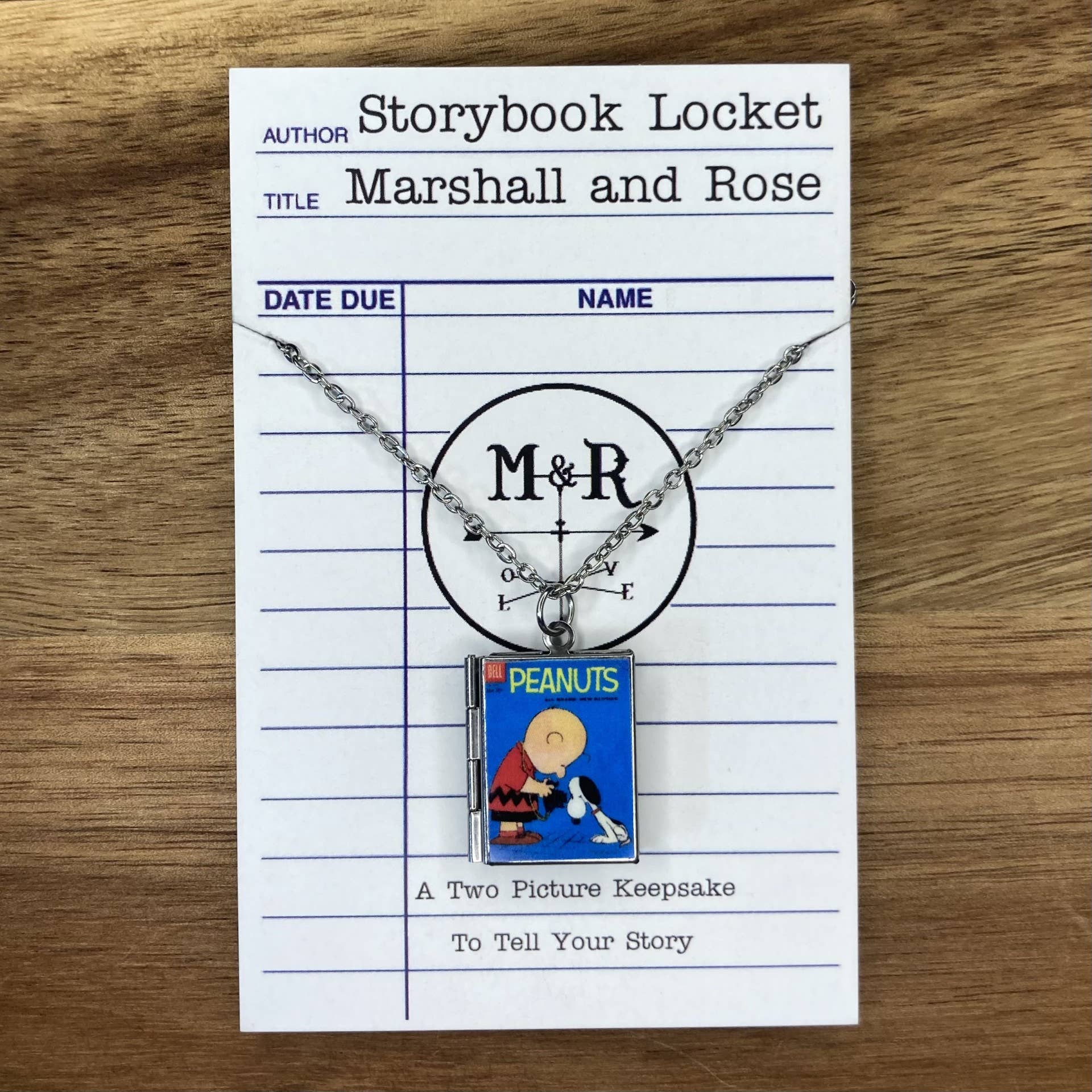 Marshall and Rose - Wholesale Locket Necklace - Book Locket Peanuts - Charlie Brown and Snoopy0