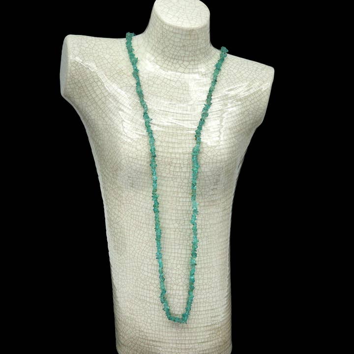 Cantidad: 1 collar de apatita y chip «Endless» de 32 pulgadas para venta al por mayor de Crystal River Gems LLC
