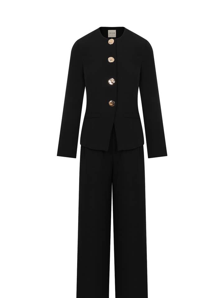 Ensemble gilet à manches longues et pantalon tissé Serenity Structure pour la vente par RIVIR