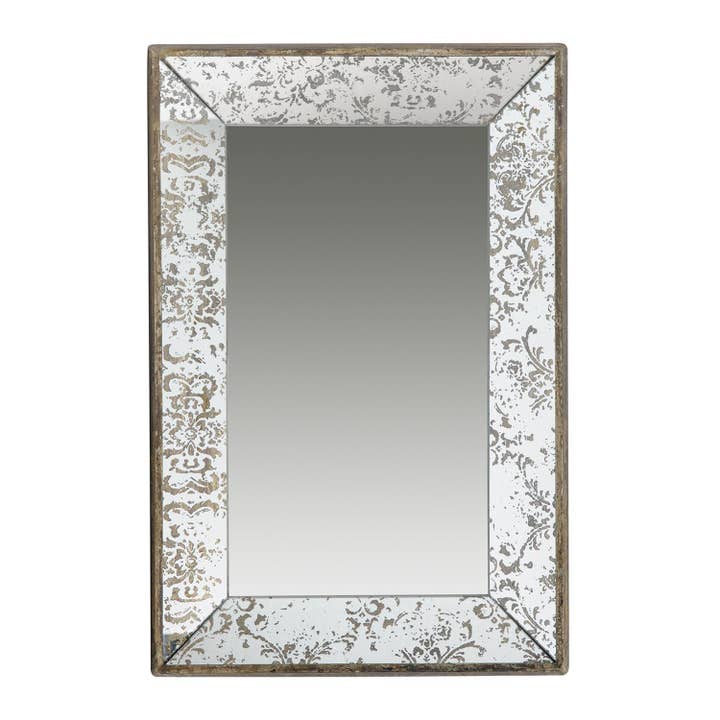 24" Silver Glass Framed Accent Mirror for wholesale by HomeRoots