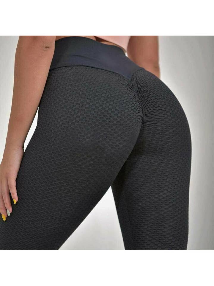 USA Fashion - Wholesale Athletic/Lounge Leggings - Women's - Contrast Textured Scrunch Butt Leggings - NO POCKETS