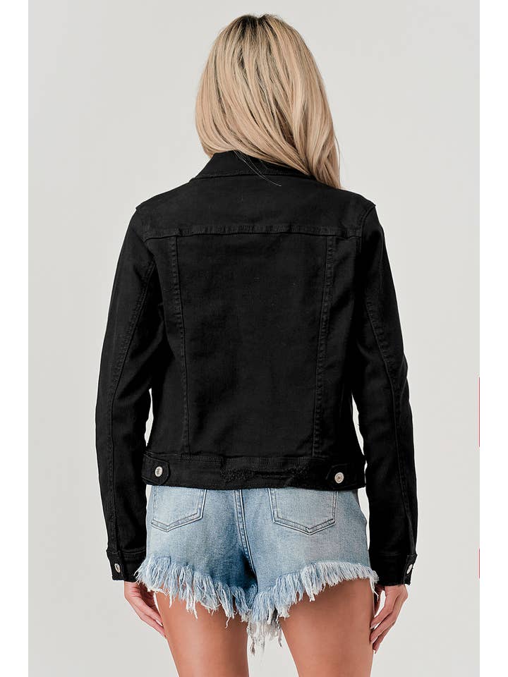 I&M JEAN, INC. – wholesale Jeansjackor – Dam – M7154J - SVART - KLASSISK FÄRG DENIM JACKA2