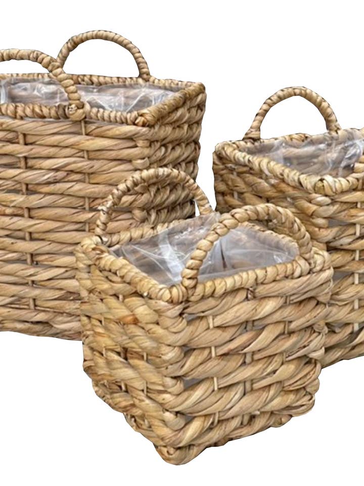 HMW18 Waterhyacinth Indoor planter with PE liner set of 3 . for wholesale by HAMI & CO