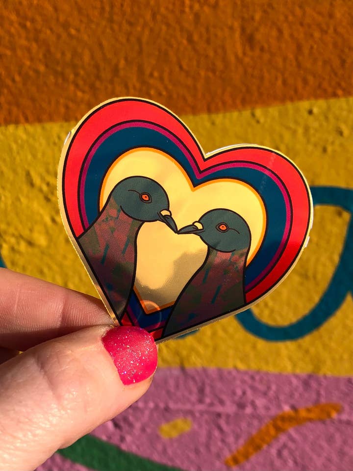 Pigeon Love Sticker - Case of 4 for wholesale by PaintsPylons
