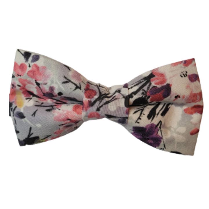Pink and White Floral Boys Bow Tie for wholesale by Kings and Gents Accessories