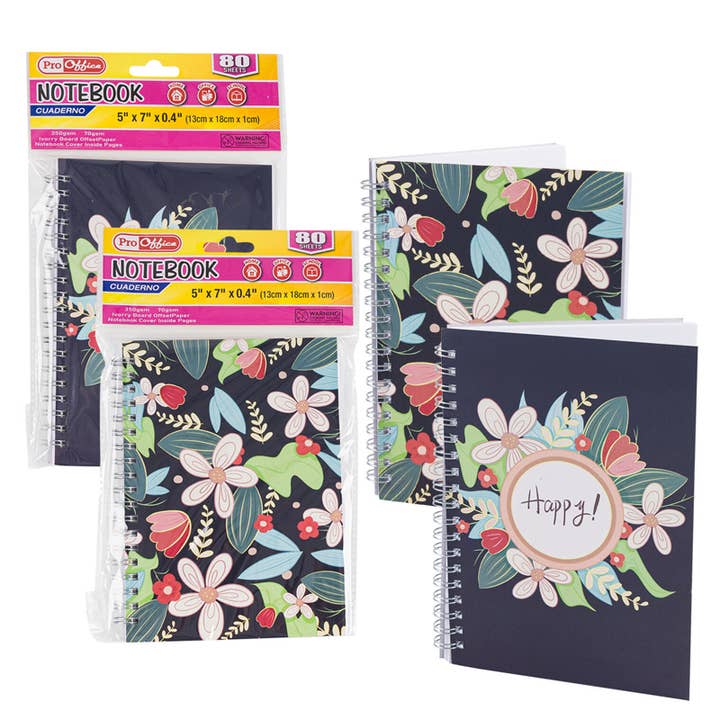 Deluxe Import Trading - Wholesale Notebook - Notebook 80sht 5x7''Fashion Lined