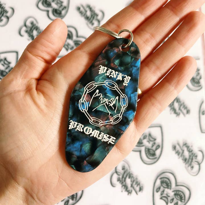 Cousins Collective – wholesale Keychain – Unisex – Pinky Promise Motel Keytag Keychain - Black1