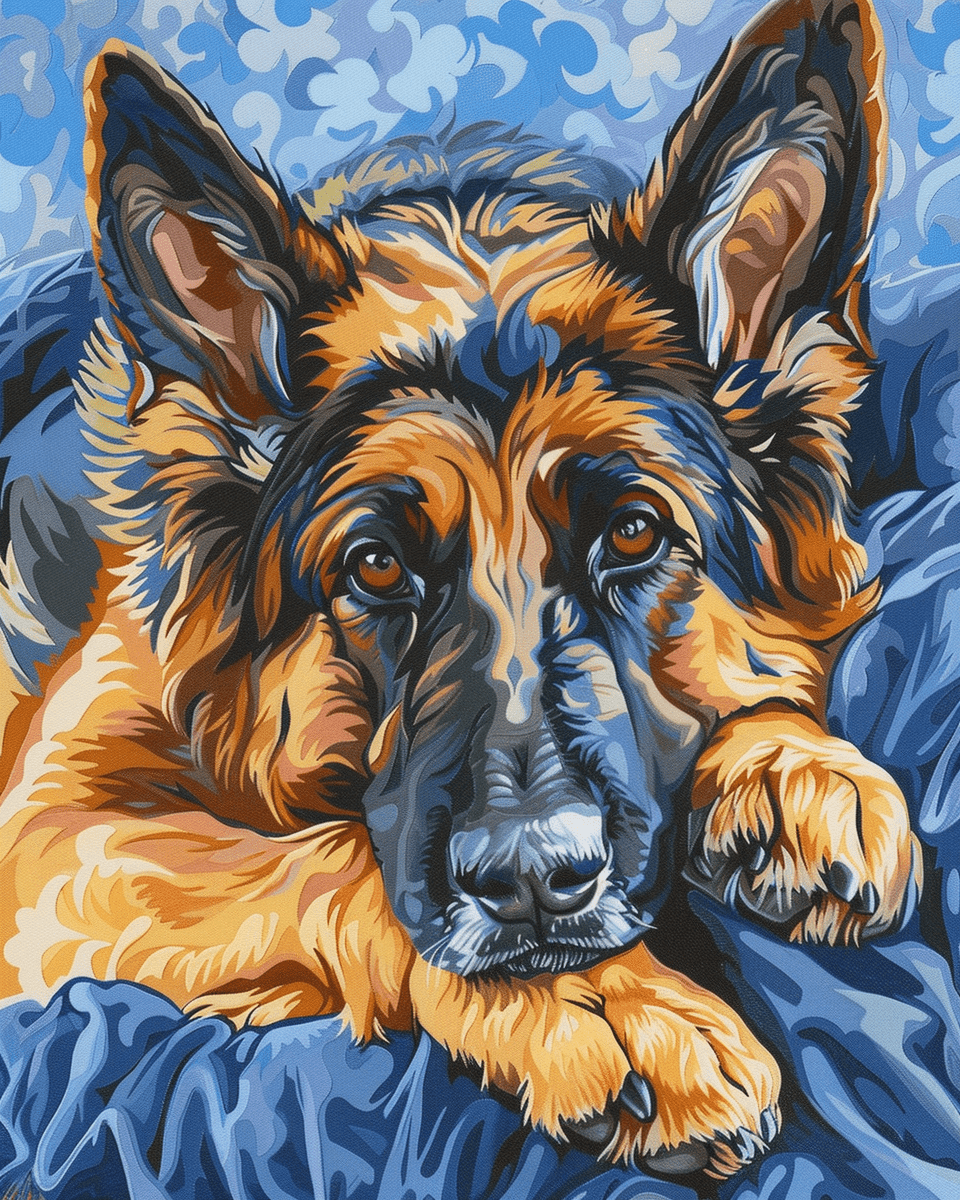 Mowbi - Wholesale Art Print - Blue German Shepherd 8”x10” Art Print0