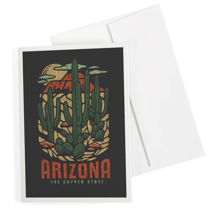 Lantern Press – wholesale Everyday greeting card – GREETING CARD Arizona, Distress Vector Shapes