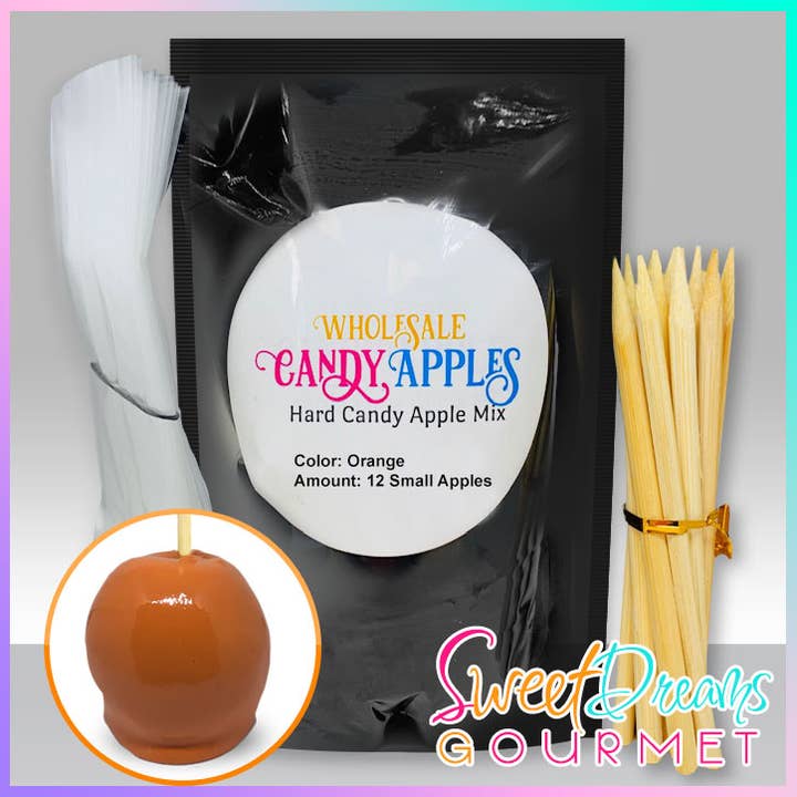 Wholesale Candy Apples – Engroshandel Bolcher – Orange Plain Candy Apple Mix Kit