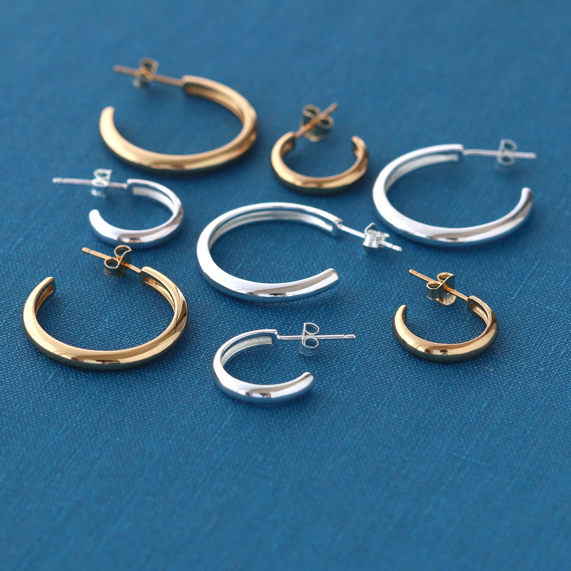 Kris Nations - Wholesale Hoop Earrings - Hollow Hoop Earrings 18K Gold Vermeil | Sterling Silver 15mm and 25mm Hoops Post Closure Nickel Free Hypoallergenic Ships from CA9