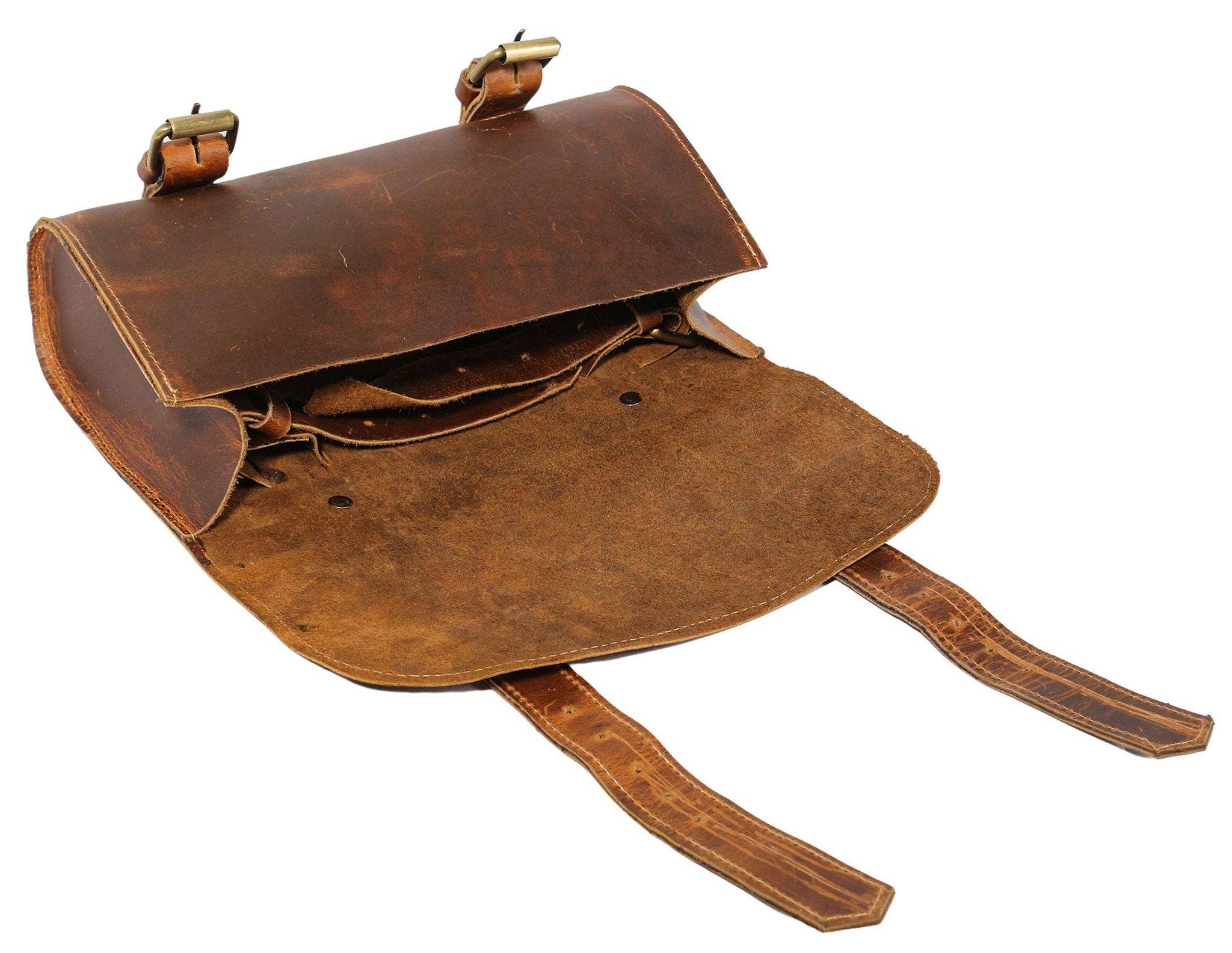 Tuzech Leather – wholesale Pouch – Unisex – TUZECH Thick Leather Motorcycle Handlebar Bag, 2 Straps, Tool Organizer, Motorbike Storage Pouch, Premium Saddle Bag for Bike Commuters, Handmade (Brown Color)3