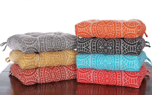 COZY HOMES COLLECTION - Wholesale Chair Cushion - Handmade Cotton Chair Pad Cushion 16" Pads with Ties8