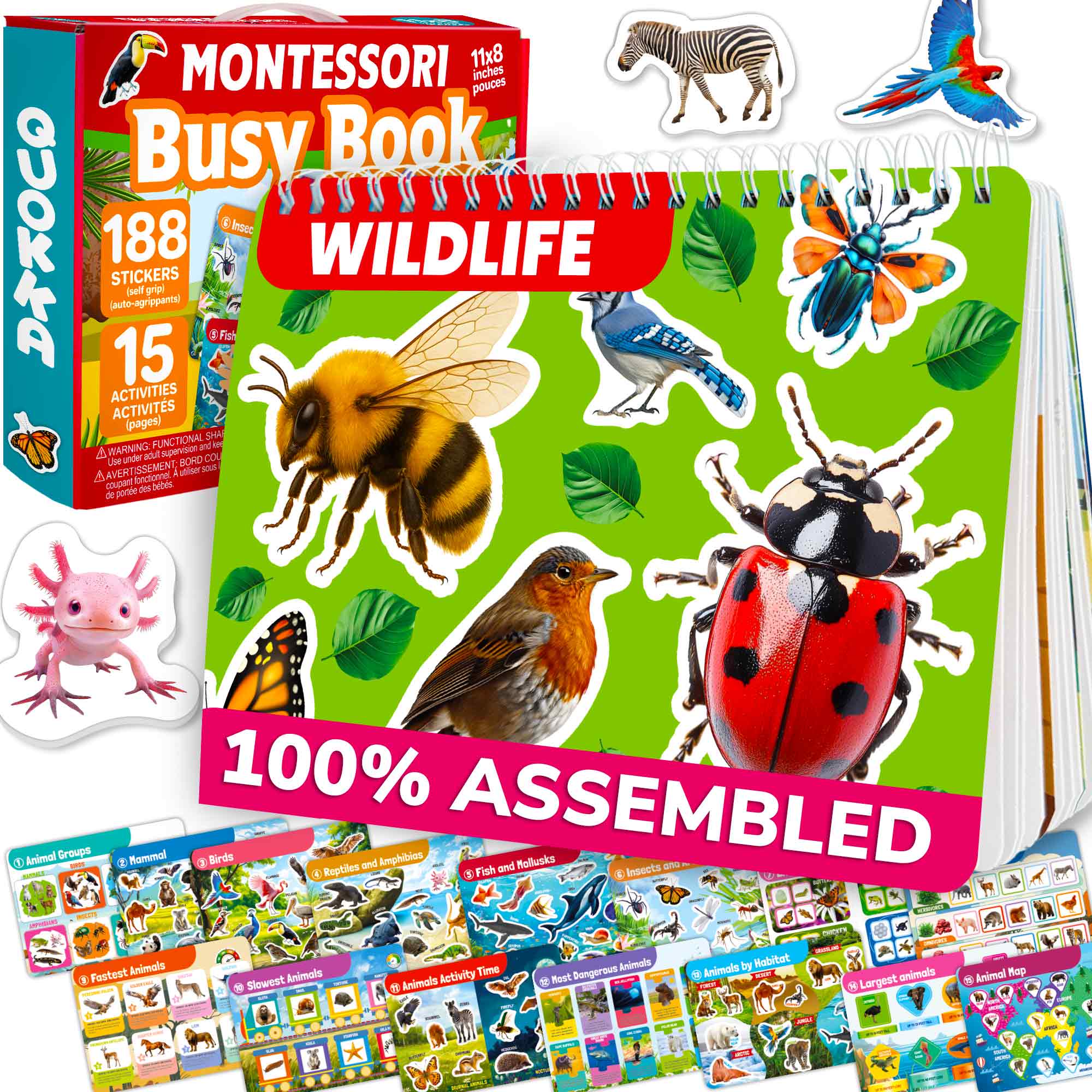 QUOKKA - Wholesale Baby & Toddler Book (0-2) - Montessori Busy Book for Toddlers | Wildlife0