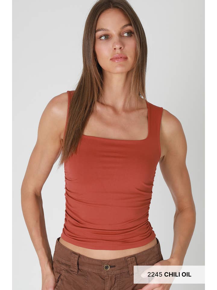 NIKIBIKI - Wholesale Tank Top - Women's - NS8408- Clean Line Square Shirred Top1